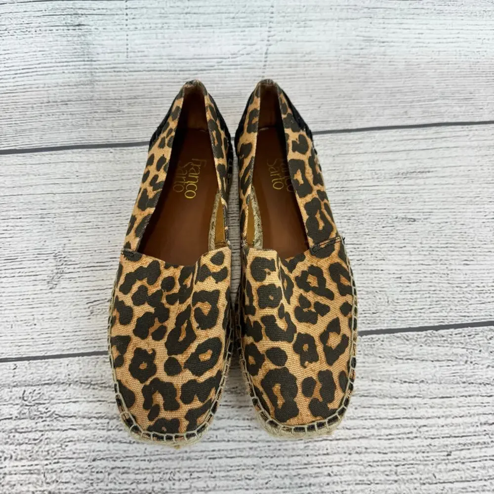 Franco Sarto Women's Kenna Cheetah Printed Slip On Espadrilles Size 7.5 Wide